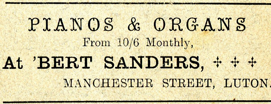 Bert Sanders piano advert