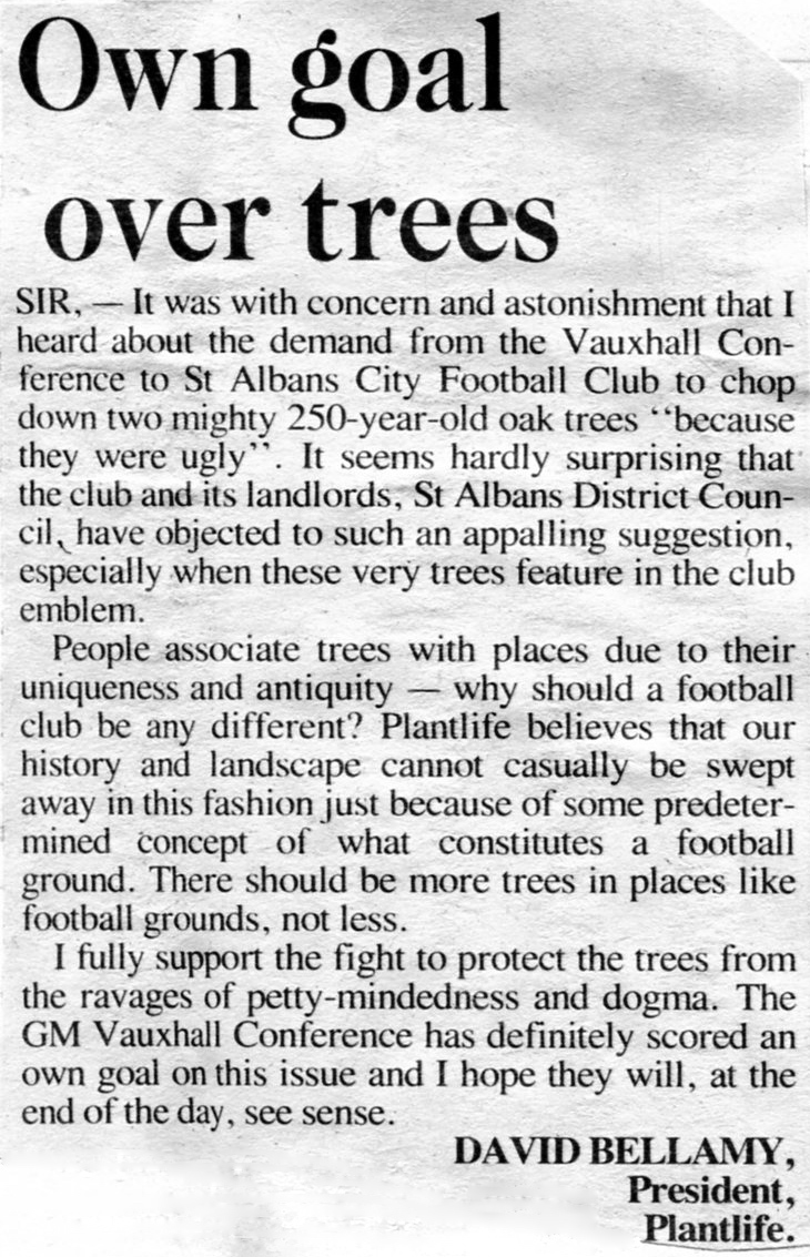 David Bellamy letter