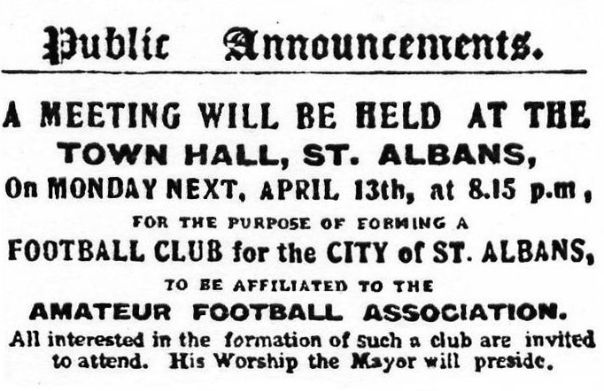 Formation of St Albans City Poster