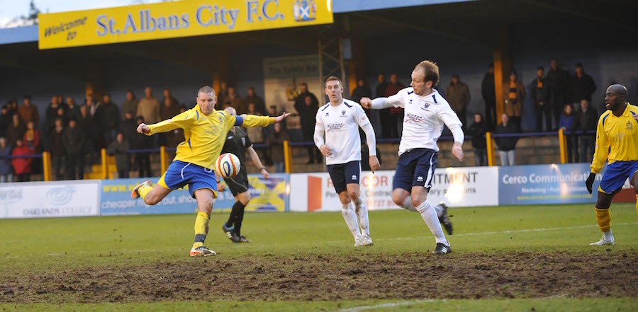 Jimmy Gray scores against Bedford at CP