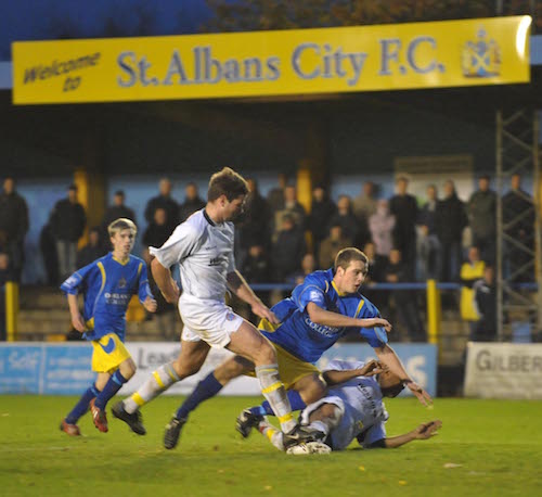 Johnson watches the ball go in