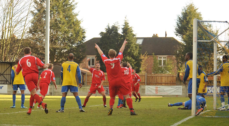 Mark Peters scores at Staines Tn 20 02 2010