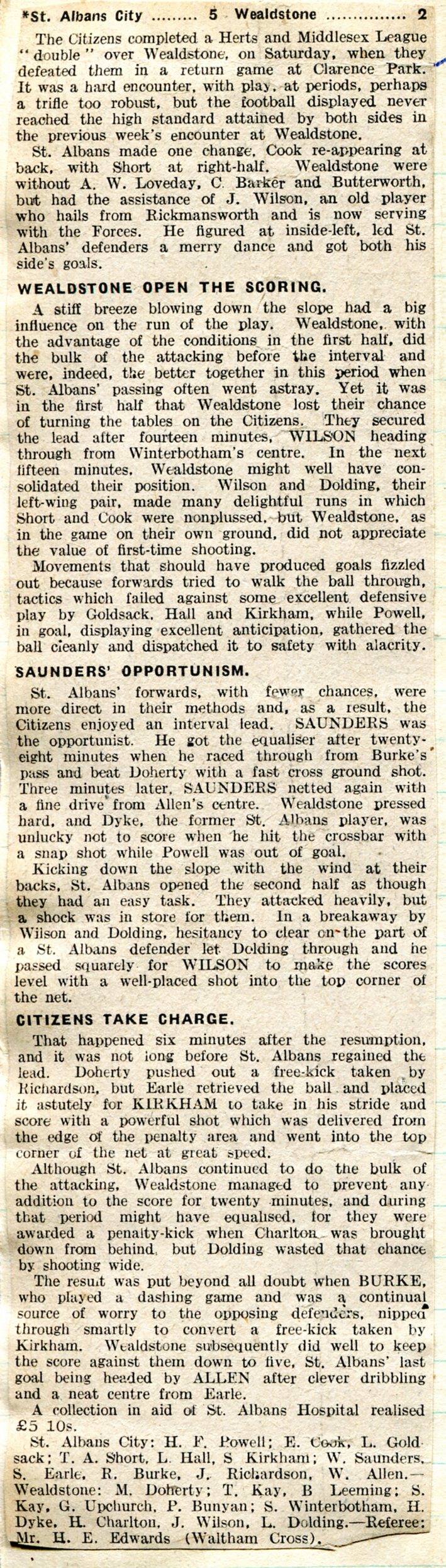 6 SAC 5 2 Wealdstone 11 Oct 1941